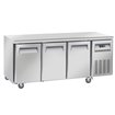 Table frigorifique, ventil&eacute;, 3 portes GN 1/1, sur roues, 2 avec freins - Diamond - WR-GTN3-3N