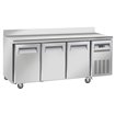Table frigorifique, ventil&eacute;, 3 portes GN 1/1, avec dosseret, sur roues, 2 avec freins - Diamond - WR-GTN3-3ND