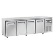 Table frigorifique, ventil&eacute;, 4 portes GN 1/1, sur roues, 2 avec freins - Diamond - WR-GTN4-3N