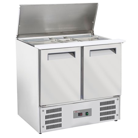 Saladette avec couvercle 2x GN1/1+3x GN 1/6-150 mm + reserve 2 portes GN 1/1 - Diamond - WR-SAL6-S2