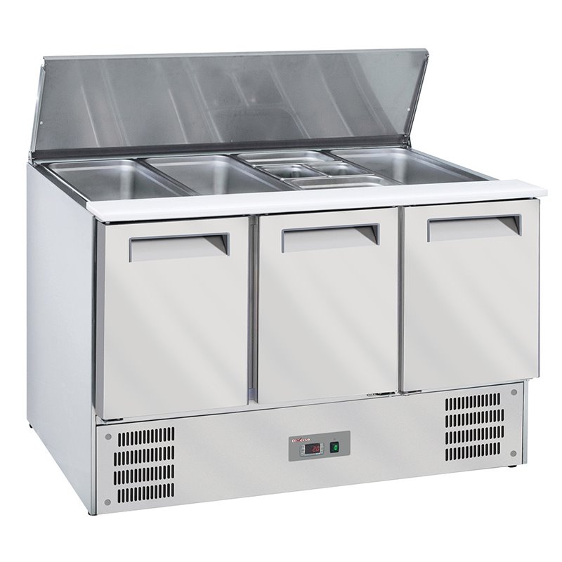 Saladette avec couvercle 4xGN1/1-150 mm + reserve 3 pt.GN 1/1 - Diamond - WR-SAL6-S3