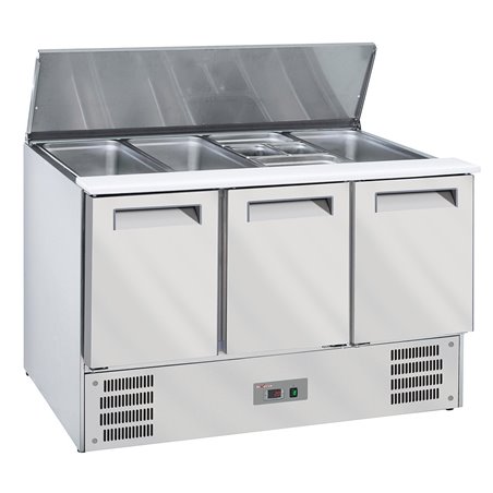 Saladette avec couvercle 4xGN1/1-150 mm + reserve 3 pt.GN 1/1 - Diamond - WR-SAL6-S3