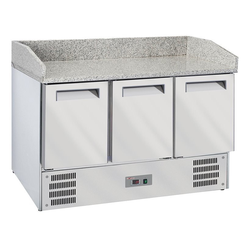 Table pizzas frigorifique 3 portes GN1/1, top en granit - Diamond - WR-SRZ6-M3