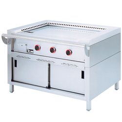 Plaque "Teppanyaki" gaz, 3 zones (3x 7 kW), sur armoire - Diamond - TPG3-15
