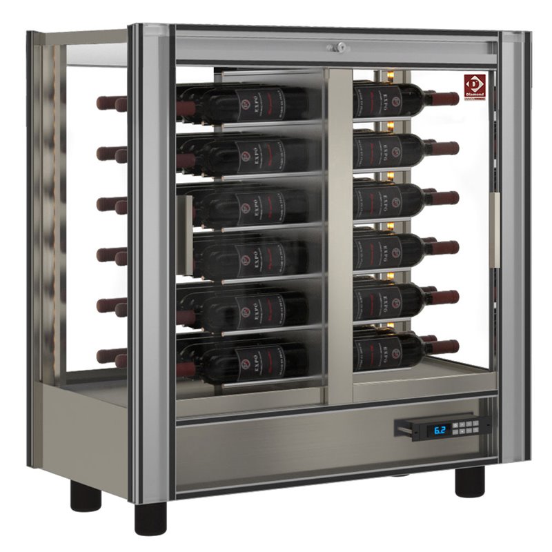 Vitrine r&eacute;frig&eacute;r&eacute;e &agrave;&nbsp; vins Lt. 216 - Traversante - Modulable - Diamond - PVV-1/TR-R6