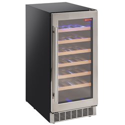 Vitrine cave &agrave; vins, ventil&eacute;e, porte en acier inox, 106 Lt - NOIRE - Diamond - WCB/12-T1