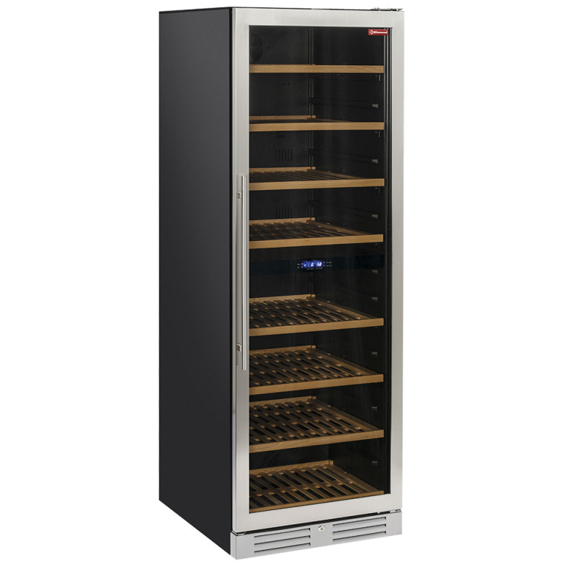 Vitrine cave &agrave; vins, ventil&eacute;e, porte en acier inox, 470 Lt - 2 T&deg; - NOIRE - Diamond - WCB/38-T2