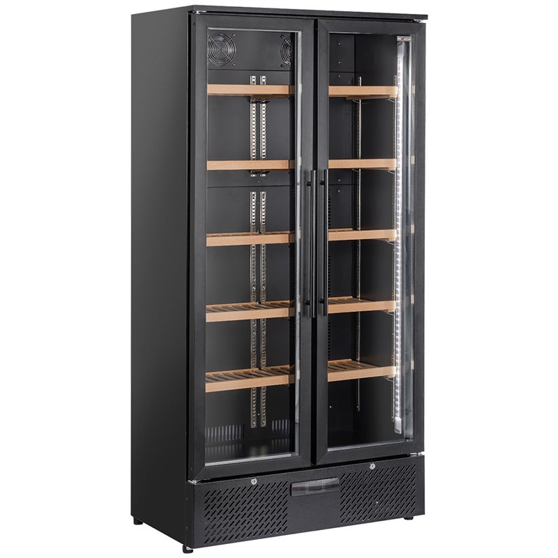 Vitrine cave &agrave; vins, double porte, 460 Lt, 1 temperature - NOIRE - Diamond - WR-CWP2-75