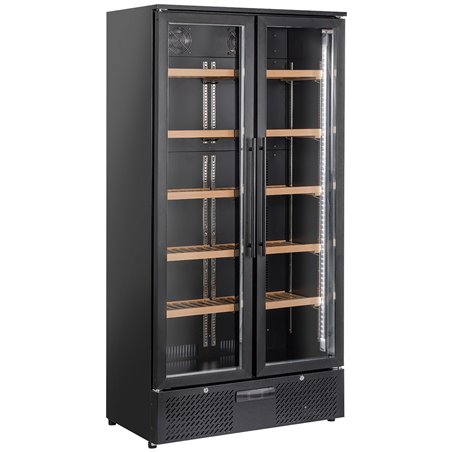Vitrine cave &agrave; vins, double porte, 460 Lt, 1 temperature - NOIRE - Diamond - WR-CWP2-75