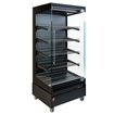 Vitrine chauffante,  libre-service, avec porte vitr&eacute;e, sur roues - FULL BLACK - Diamond - HAS08-G5