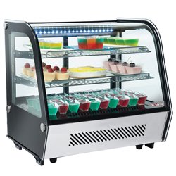 Vitrine r&eacute;frig&eacute;r&eacute;e de table, 3 niv., vitre bomb&eacute;e - Diamond - WR-DR12-S2