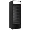 Vitrine ventil&eacute;e n&eacute;gative vitr&eacute;e 496  litres - 6 niveaux avec caisson lumineux - NOIRE - Diamond - CLN53-SB