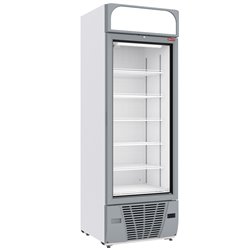 Vitrine ventil&eacute;e n&eacute;gative vitr&eacute;e 496  litres - 6 niveaux avec caisson lumineux - BLANCHE - Diamond - CLN53-SW