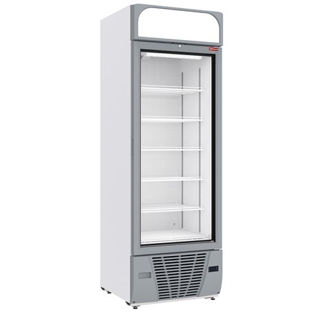 Vitrine ventil&eacute;e n&eacute;gative vitr&eacute;e 496  litres - 6 niveaux avec caisson lumineux - BLANCHE - Diamond - CLN53-SW