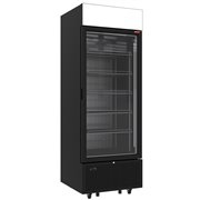 Vitrine ventil&eacute;e n&eacute;gative vitr&eacute;e 646 litres - 6 niveaux avec caisson lumineux - NOIRE - Diamond - CLN73-SB