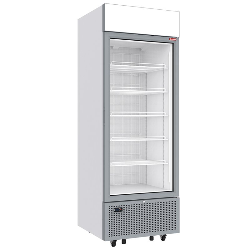 Vitrine ventil&eacute;e n&eacute;gative vitr&eacute;e 646 litres - 6 niveaux avec caisson lumineux - BLANCHE - Diamond - CLN73-SW