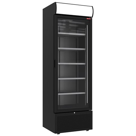 Vitrine ventil&eacute;e positive 494 litres NOIRE avec caisson lumineux - Diamond - CLP52-SB