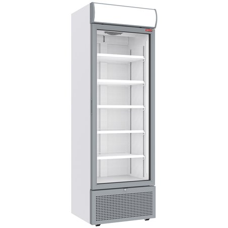 Vitrine ventil&eacute;e positive 494 litres BLANCHE avec caisson lumineux - Diamond - CLP52-SW