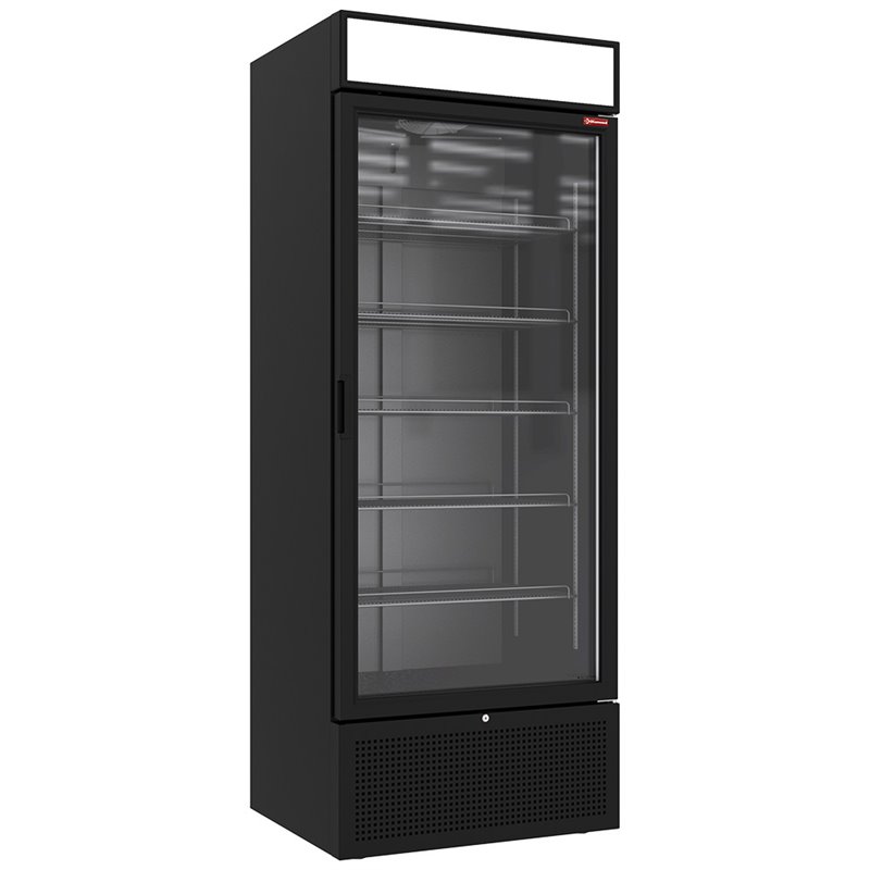 Vitrine ventil&eacute;e positive 715 litres NOIRE avec caisson lumineux - Diamond - CLP72-SB