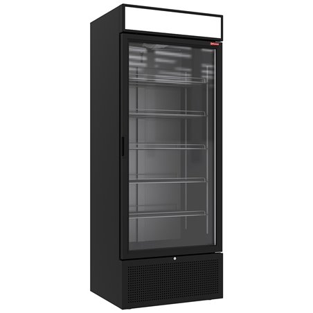 Vitrine ventil&eacute;e positive 715 litres NOIRE avec caisson lumineux - Diamond - CLP72-SB