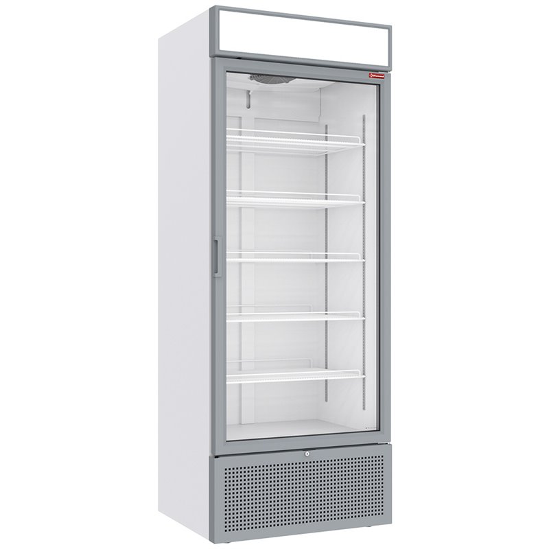 Vitrine ventil&eacute;e positive 715 litres BLANCHE avec caisson lumineux - Diamond - CLP72-SW