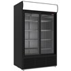 Vitrine ventil&eacute;e positive 1230 litres, caisson lumineux, 2 portes coulissantes - NOIRE - Diamond - DRK12-CB