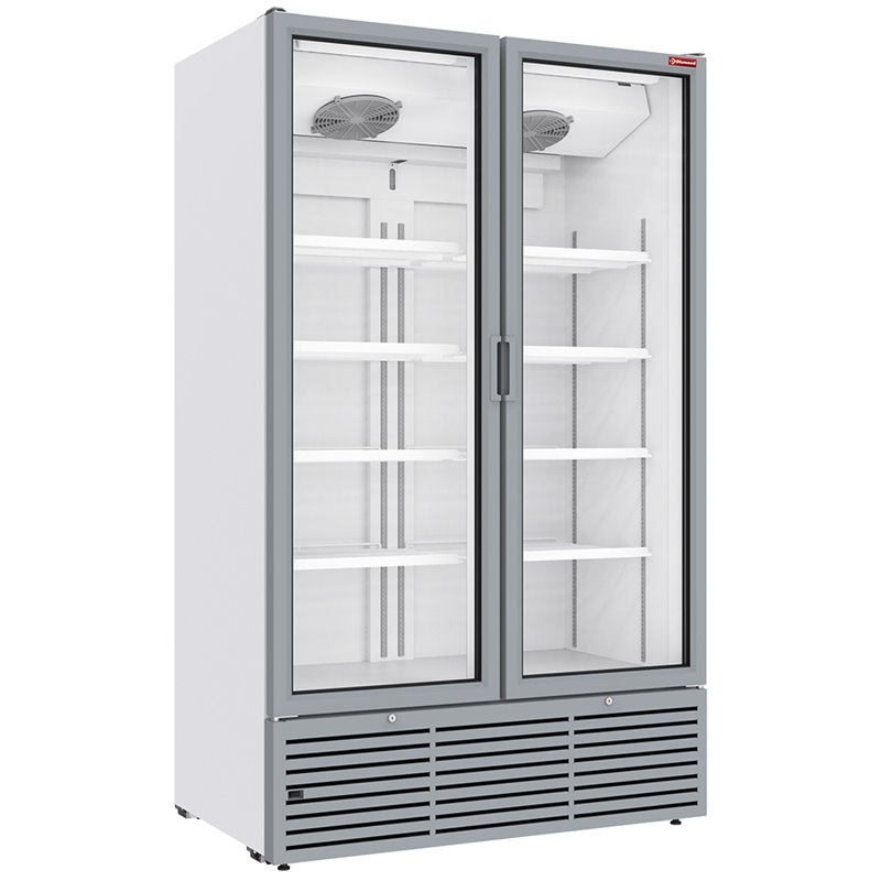 Vitrine ventil&eacute;e positive 1142 litres, 2 portes battantes - BLANCHE - Diamond - DRP12-2W