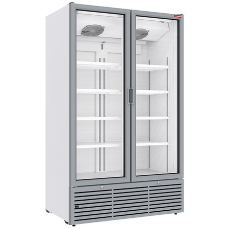 Vitrine ventil&eacute;e positive 1142 litres, 2 portes battantes - BLANCHE - Diamond - DRP12-2W