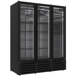 Vitrine ventil&eacute;e positive 1455 litres, 3 portes battantes - NOIRE - Diamond - DRP16-3B