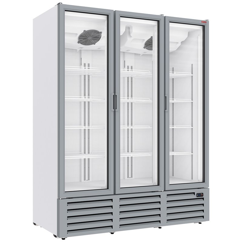 Vitrine ventil&eacute;e positive 1455 litres, 3 portes battantes - BLANCHE - Diamond - DRP16-3W