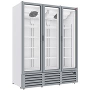 Vitrine ventil&eacute;e positive 1455 litres, 3 portes battantes - BLANCHE - Diamond - DRP16-3W