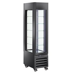Vitrine "FULL vitr&eacute;e" 260 Lt., 5 niveaux en verre, ventil&eacute;e - ICE CREAM & PASTRY - NOIR - Diamond - MAX/305-BB