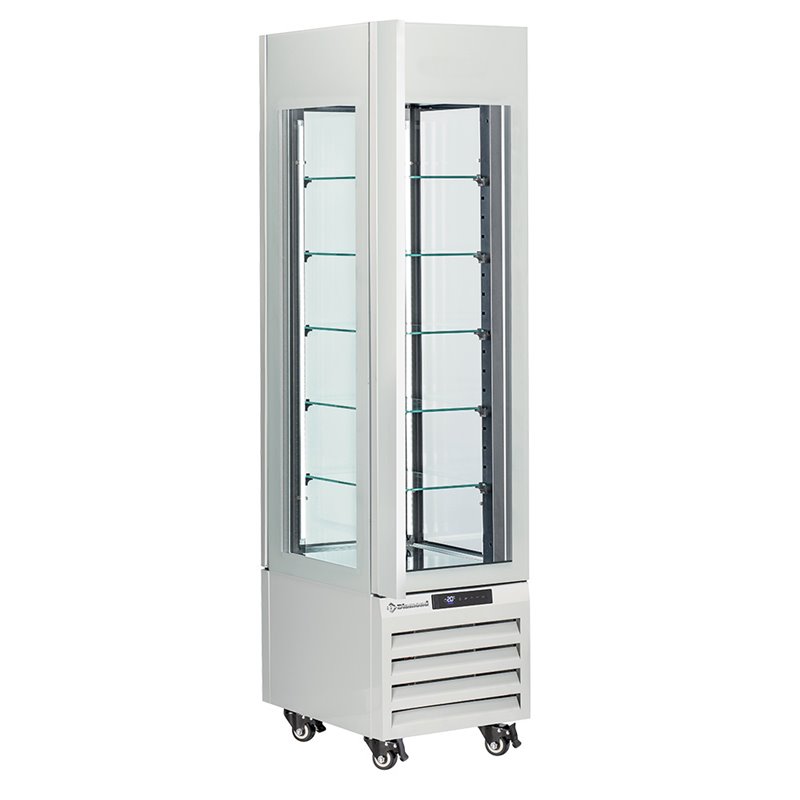Vitrine "FULL vitr&eacute;e" 260 Lt., 5 niveaux en verre, ventil&eacute;e -ICE CREAM & PASTRY - BLANC - Diamond - MAX/305-BW