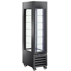 Vitrine "FULL vitr&eacute;e" 260 Lt., 5 niveaux en verre, ventil&eacute;e - PASTRY - NOIR - Diamond - MAX/305-PB
