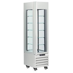 Vitrine "FULL vitr&eacute;e" 260 Lt., 5 niveaux en verre, ventil&eacute;e - PASTRY - BLANC - Diamond - MAX/305-PW