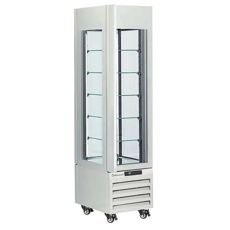 Vitrine "FULL vitr&eacute;e" 260 Lt., 5 niveaux en verre, ventil&eacute;e - PASTRY - BLANC - Diamond - MAX/305-PW