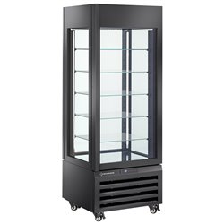 Vitrine "FULL vitr&eacute;e" 440 Lt., 5 niveaux en verre, ventil&eacute;e - ICE CREAM & PASTRY - NOIR - Diamond - MAX/507-BB