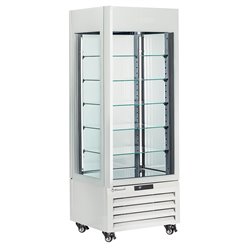 Vitrine "FULL vitr&eacute;e" 440 Lt., 5 niveaux en verre, ventil&eacute;e - ICE CREAM & PASTRY - BLANC - Diamond - MAX/507-BW