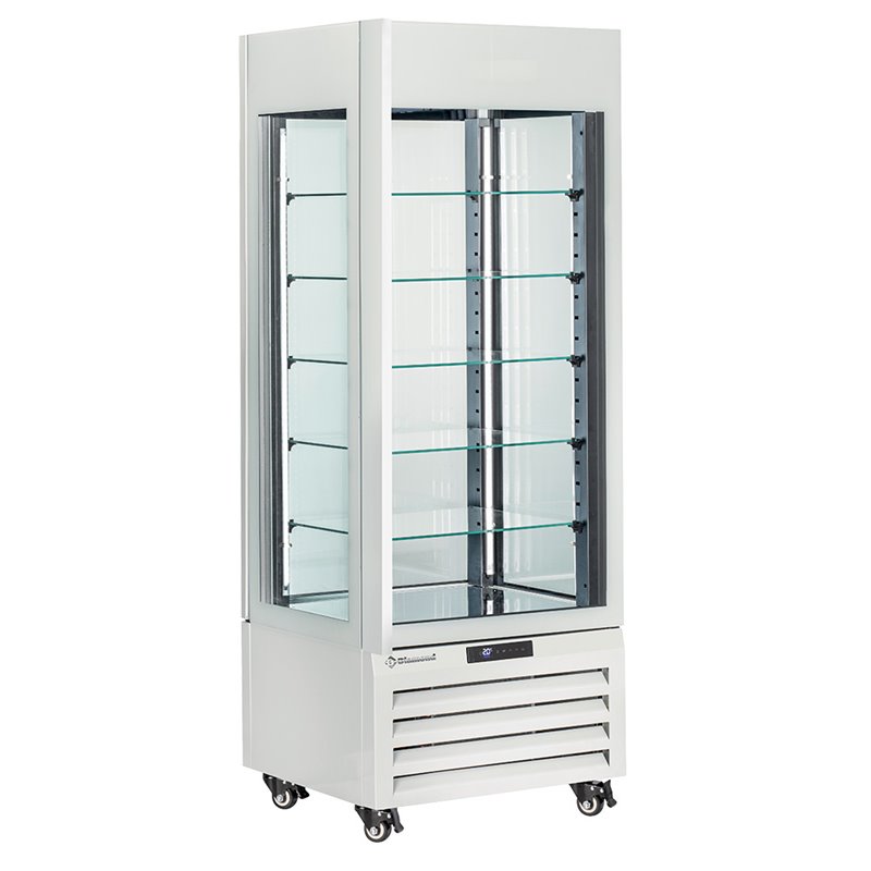 Vitrine "FULL vitr&eacute;e" 440 Lt., 5 niveaux en verre, ventil&eacute;e - ICE CREAM & PASTRY - BLANC - Diamond - MAX/507-BW