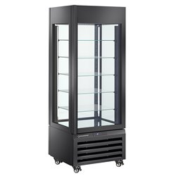 Vitrine "FULL vitr&eacute;e" 440 Lt., 5 niveaux en verre, ventil&eacute;e - CHOCOLATE - NOIR - Diamond - MAX/507-CB
