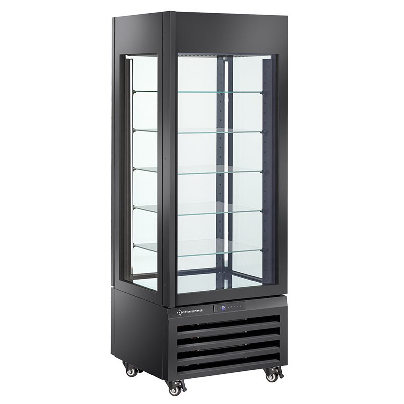 Vitrine "FULL vitr&eacute;e" 440 Lt., 5 niveaux en verre, ventil&eacute;e - CHOCOLATE - NOIR - Diamond - MAX/507-CB