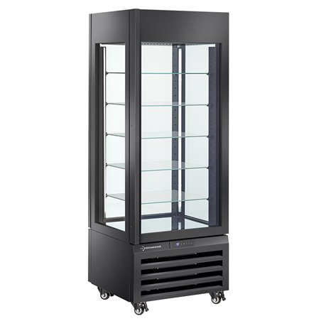 Vitrine "FULL vitr&eacute;e" 440 Lt., 5 niveaux en verre, ventil&eacute;e - CHOCOLATE - NOIR - Diamond - MAX/507-CB