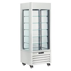 Vitrine "FULL vitr&eacute;e" 440 Lt., 5 niveaux en verre, ventil&eacute;e - CHOCOLATE - BLANC - Diamond - MAX/507-CW