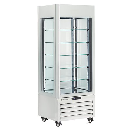 Vitrine "FULL vitr&eacute;e" 440 Lt., 5 niveaux en verre, ventil&eacute;e - CHOCOLATE - BLANC - Diamond - MAX/507-CW