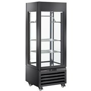 Vitrine "FULL vitr&eacute;e" 440 Lt., 2 &eacute;tag&egrave;res & barre &agrave; viande, ventil&eacute;e - MEAT - NOIR - Diamond - MAX/507-MB