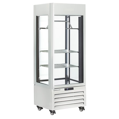 Vitrine "FULL vitr&eacute;e" 440 Lt., 2 &eacute;tag&egrave;res & barre &agrave; viande, ventil&eacute;e - MEAT - BLANC - Diamond - MAX/507-MW