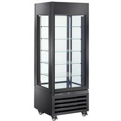 Vitrine "FULL vitr&eacute;e" 440 Lt., 5 niveaux en verre, ventil&eacute;e - PASTRY - NOIR - Diamond - MAX/507-PB