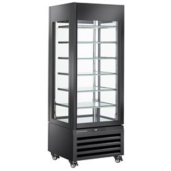 Vitrine "FULL vitr&eacute;e" 440 Lt., 6 niveaux en verre, statique - ICE CREAM - NOIR - Diamond - MAX/507-SB
