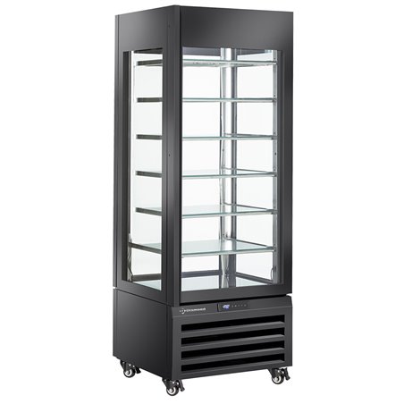 Vitrine "FULL vitr&eacute;e" 440 Lt., 6 niveaux en verre, statique - ICE CREAM - NOIR - Diamond - MAX/507-SB