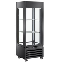 Vitrine "FULL vitr&eacute;e" 440 Lt., 1 niveau + 2 &eacute;tag&egrave;res, ventil&eacute;e - WINE - NOIR - Diamond - MAX/507-VB